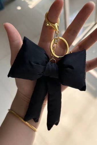 JOSSLYN by wall to wall - TRENDING PUFFY BOW RIBBON BAG CHARM KEYCHAIN | 40KC109