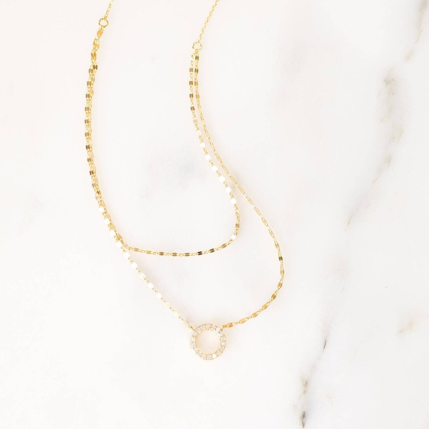 Double Layer Appeal Cz Open Circle