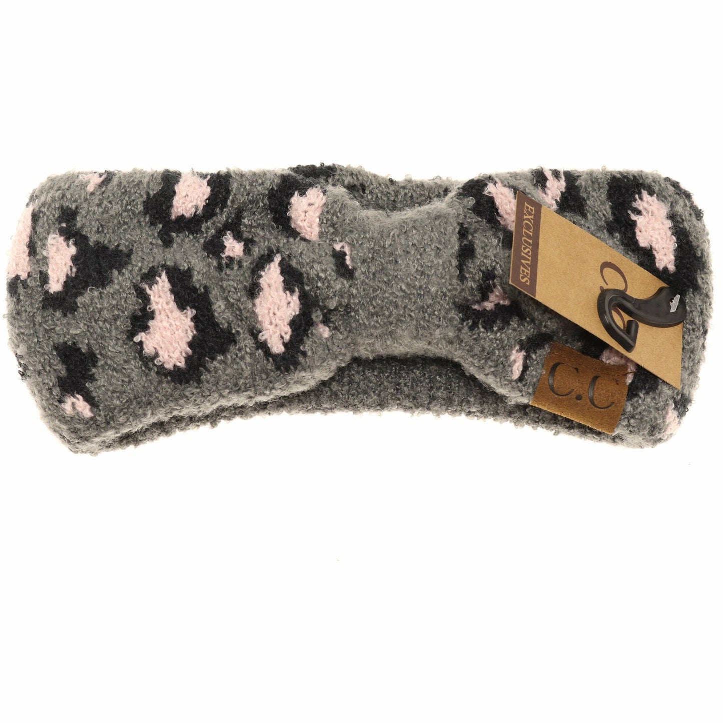 Leopard Boucle Knit Head Wrap