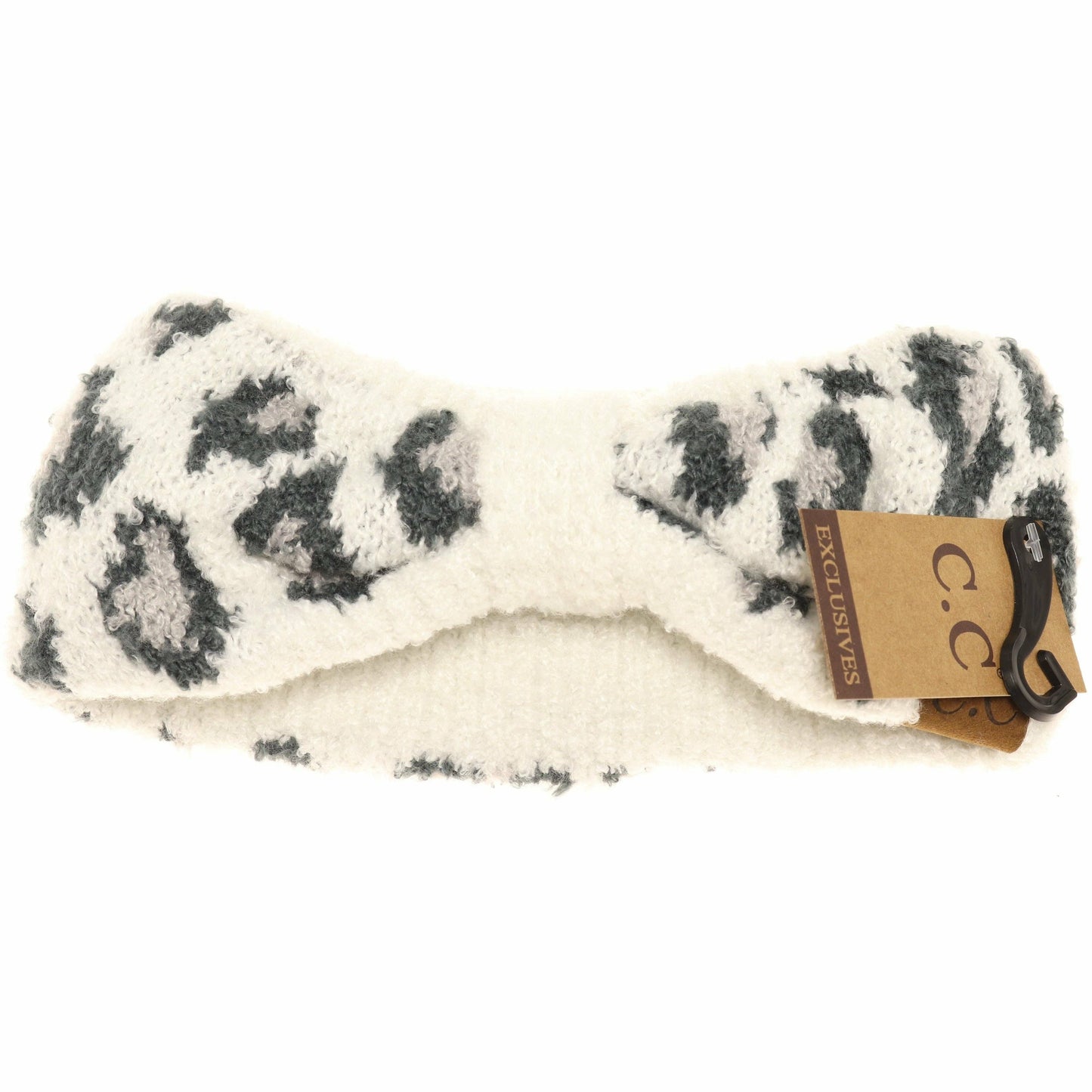 Leopard Boucle Knit Head Wrap