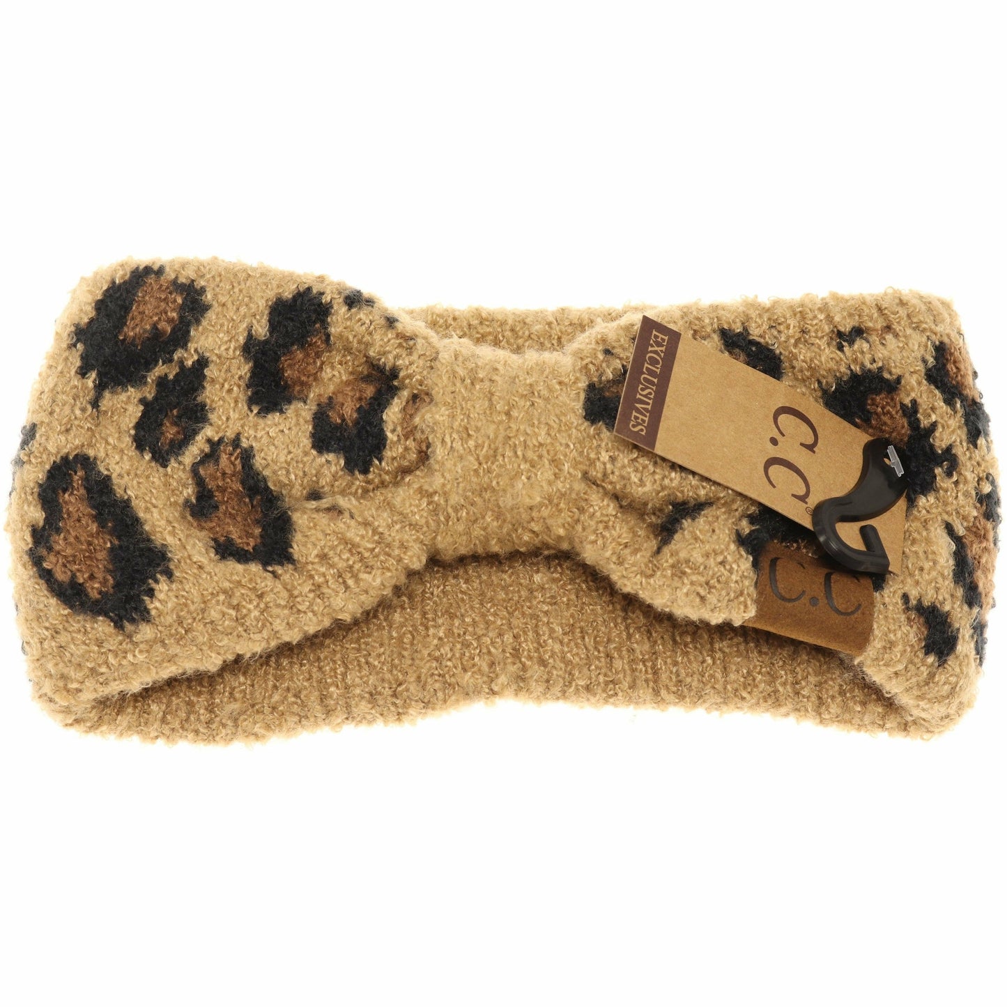 Leopard Boucle Knit Head Wrap