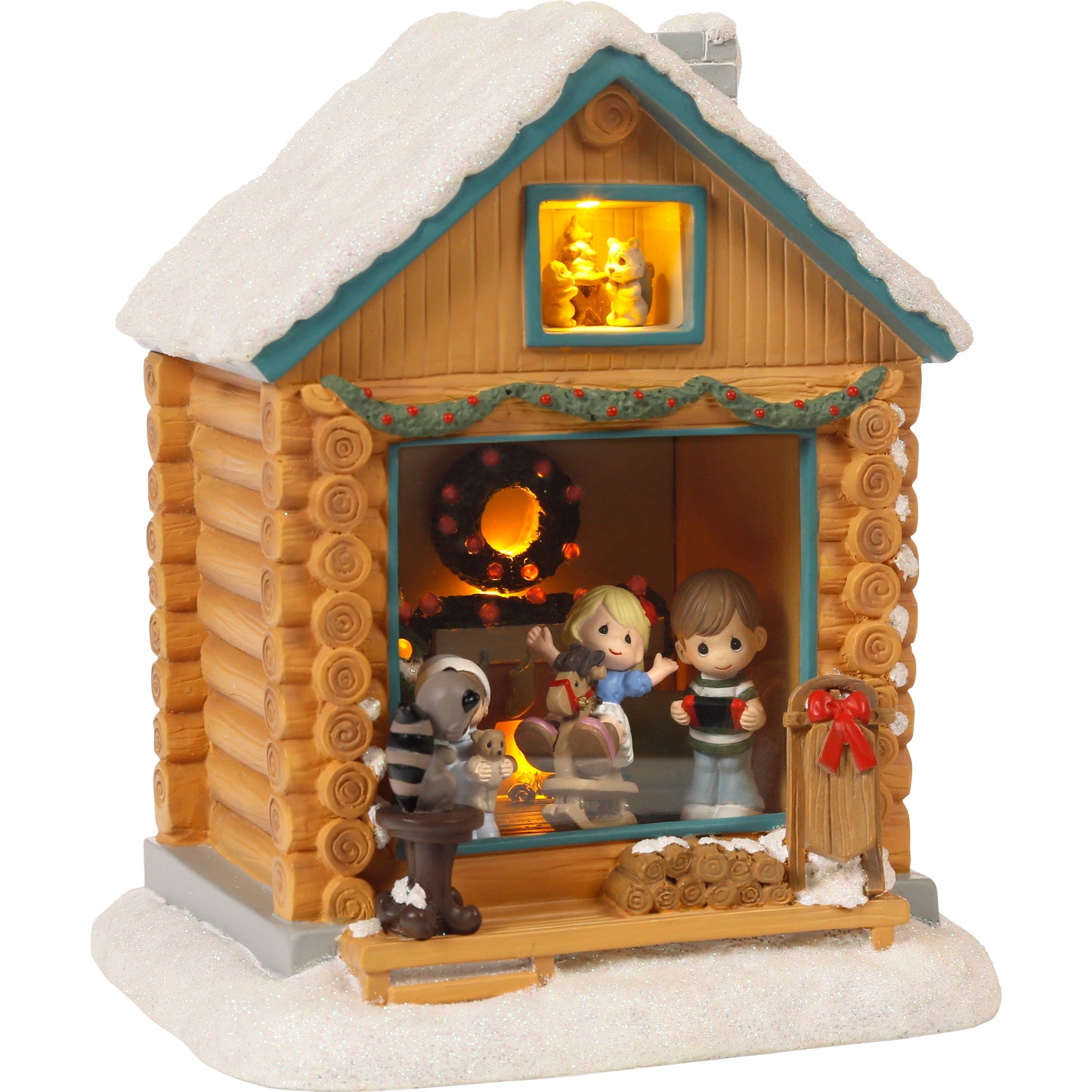 Log Cabin Window LED Shadow Box