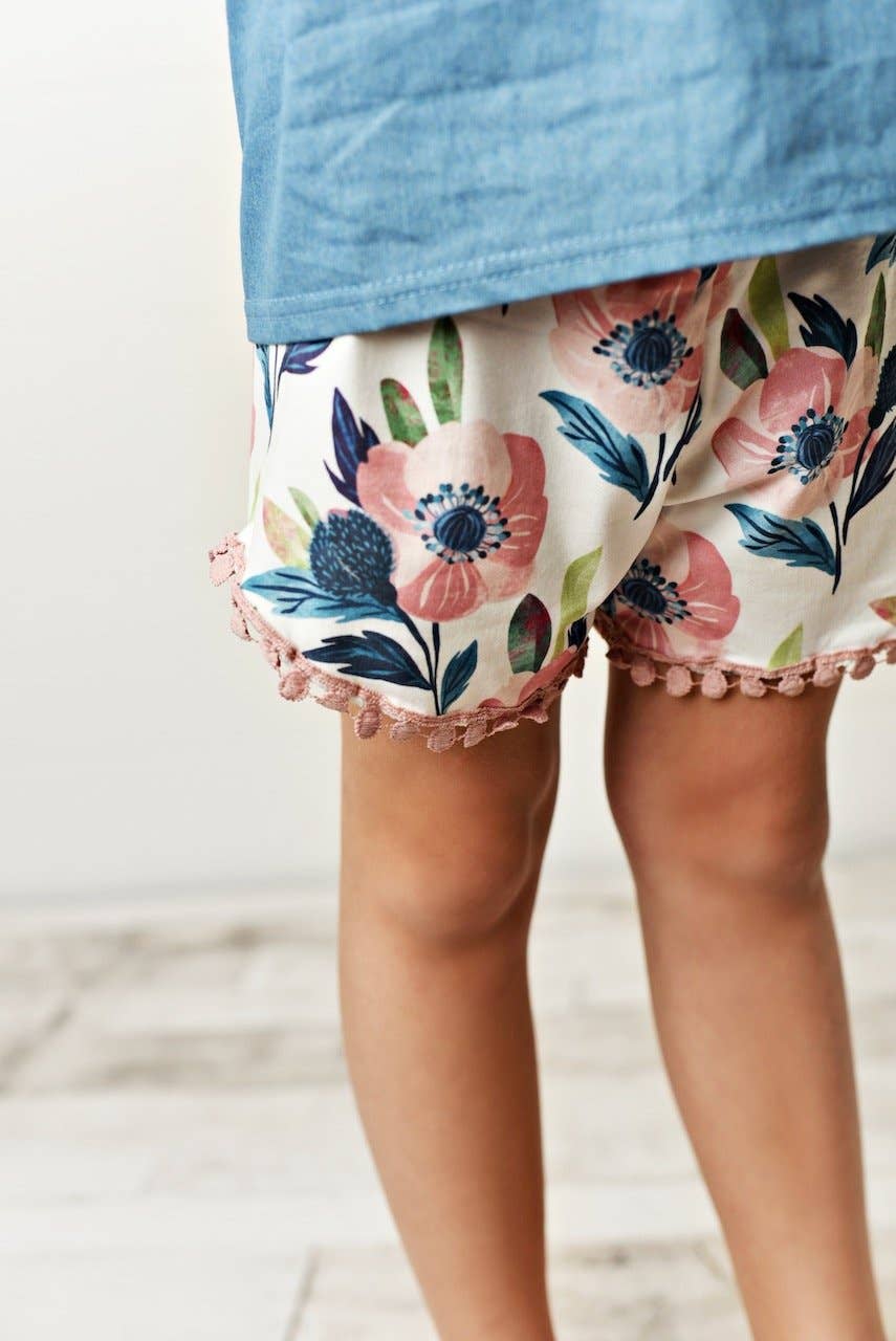 Jean Floral Ruffle Button Two Piece Set