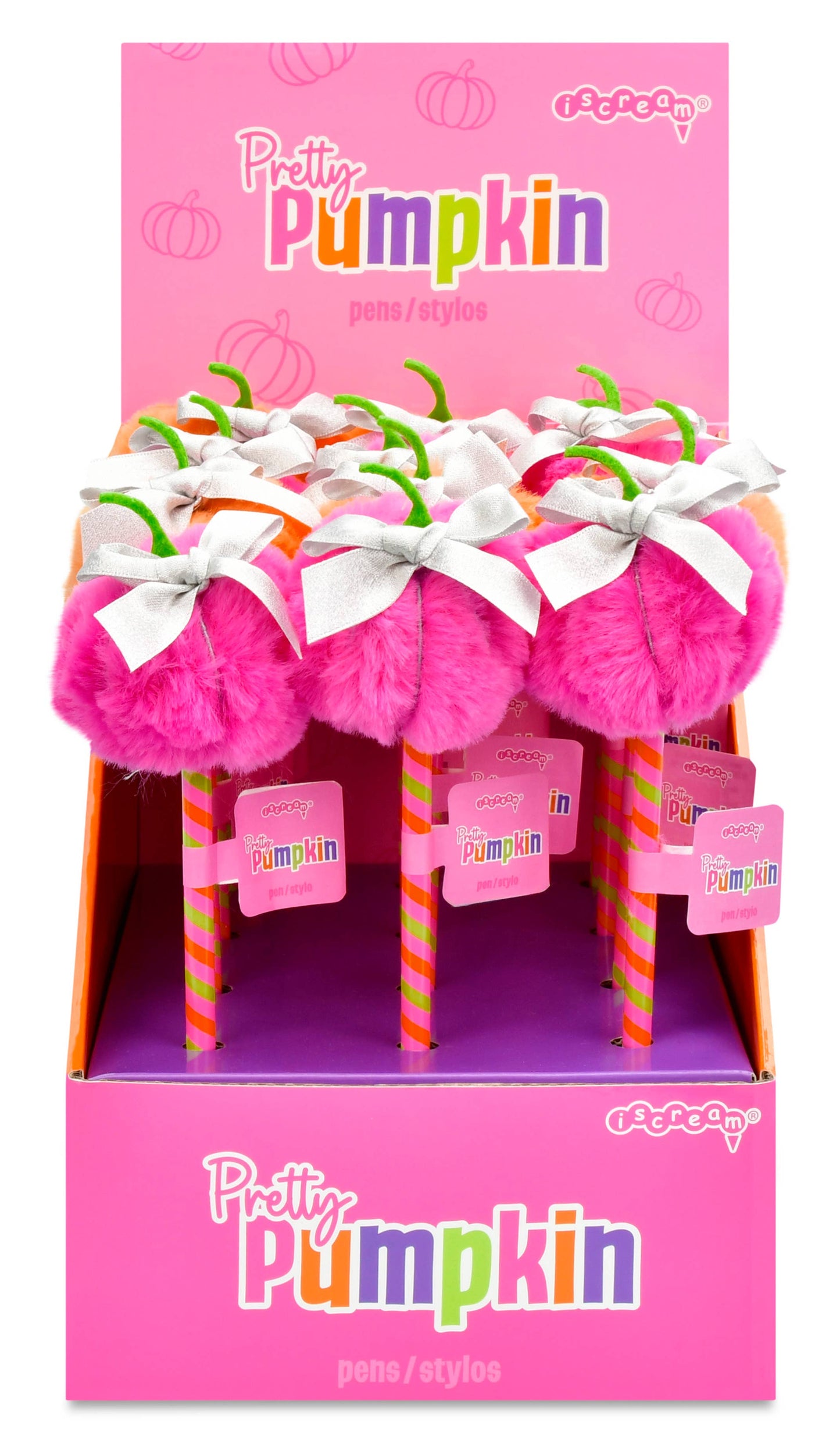 Iscream - Pretty Pumpkin Plush Pens PDQ - 12 pens