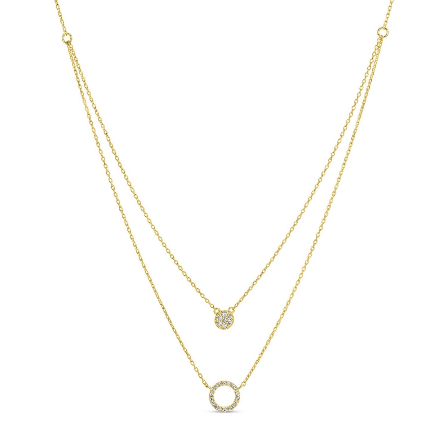 Round Pave Double Appeal Necklace