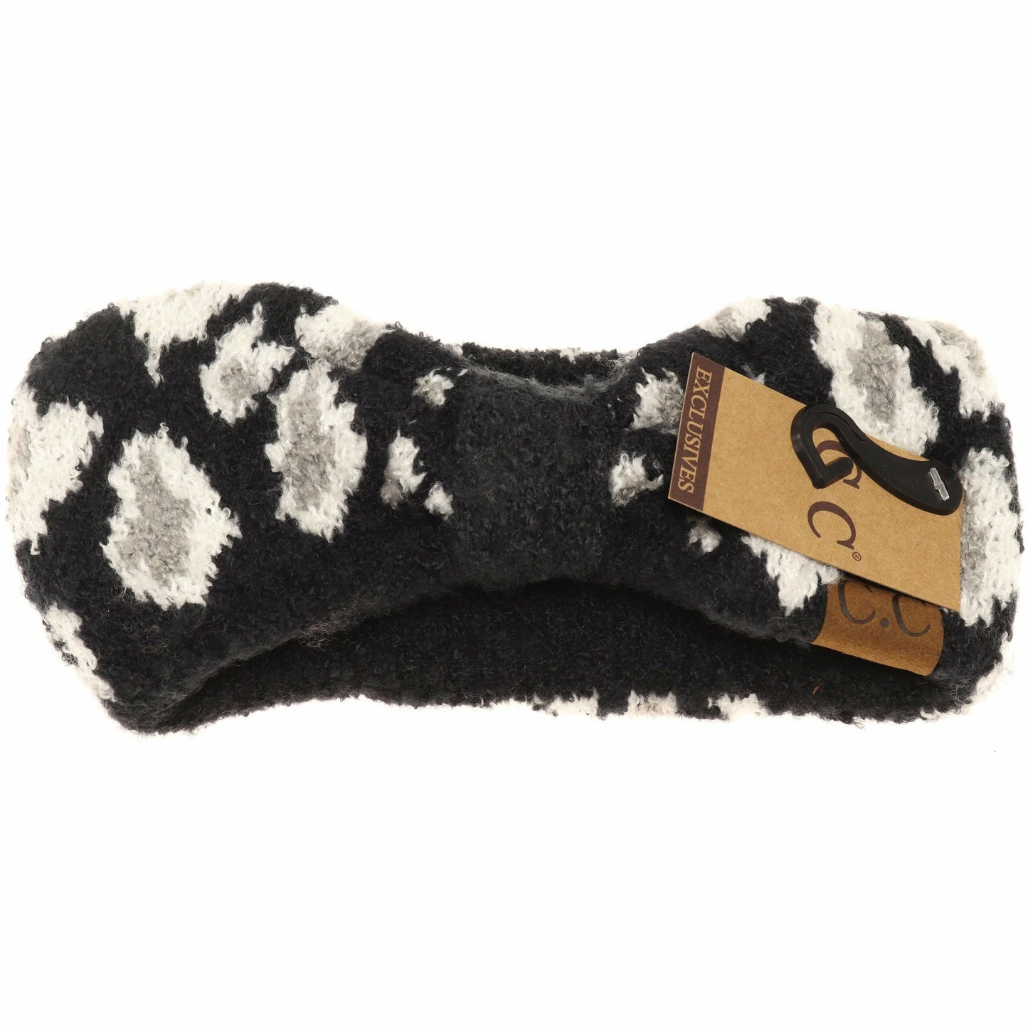 Leopard Boucle Knit Head Wrap