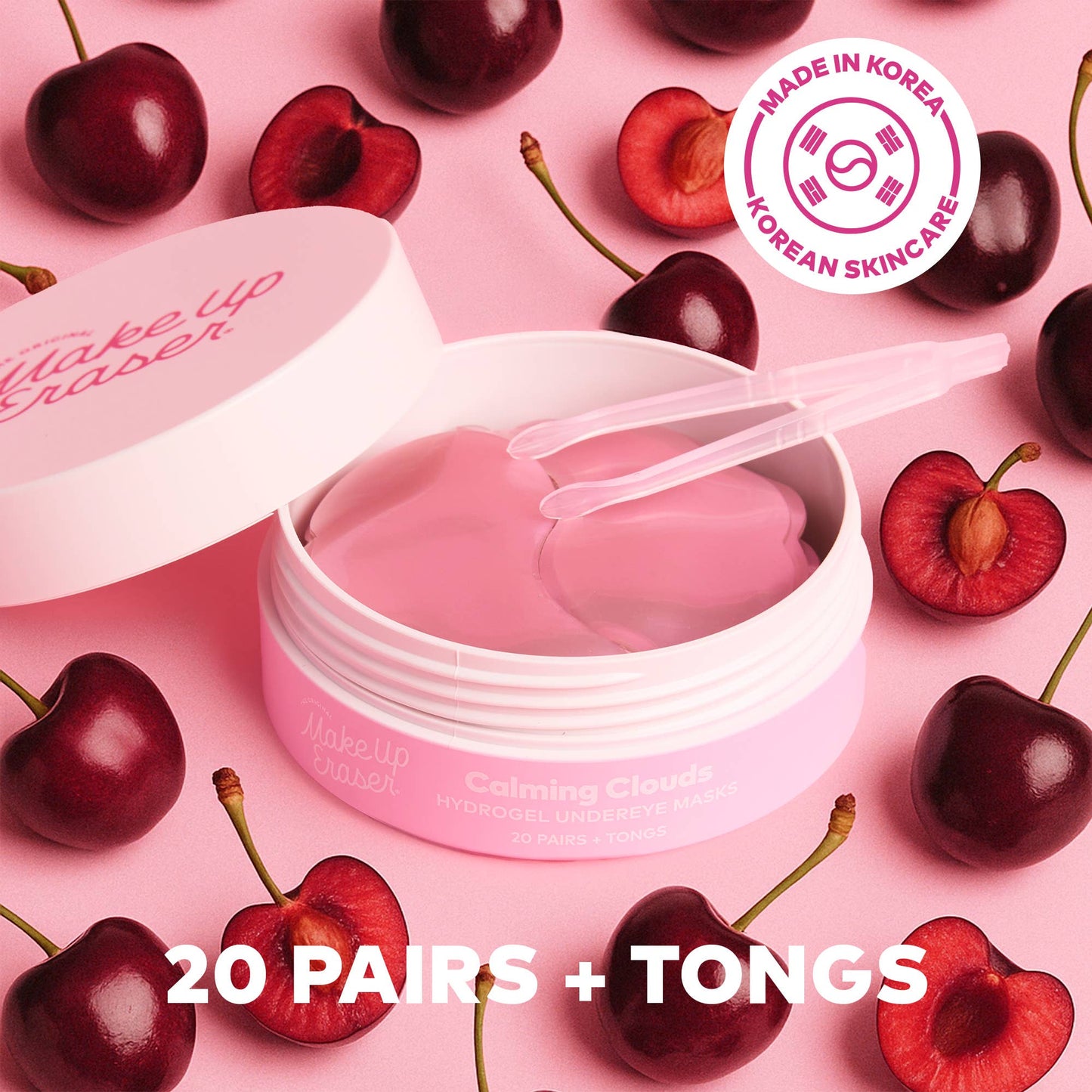The Original MakeUp Eraser - Hydrogel Seaweed-Based Undereye Masks - Calming Cherry
