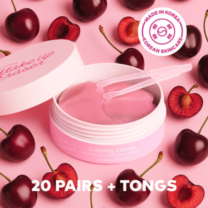 The Original MakeUp Eraser - Hydrogel Seaweed-Based Undereye Masks - Calming Cherry