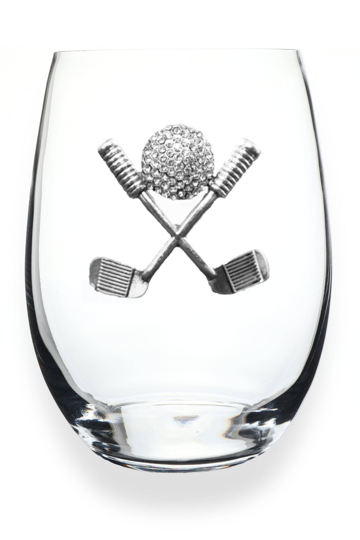 Golf Clubs and Ball Stemless Wine Glass