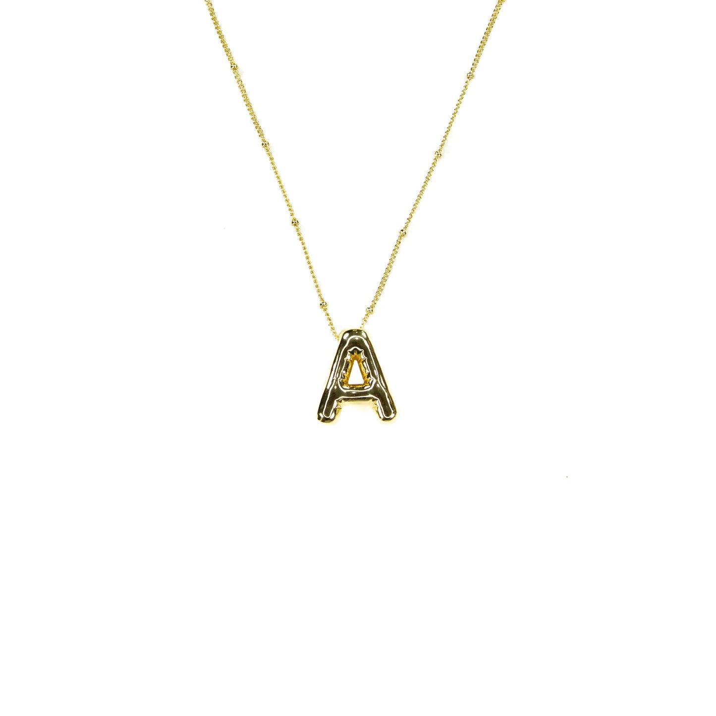 Savvy Bling - Initial Balloon Bubble Gold Necklace