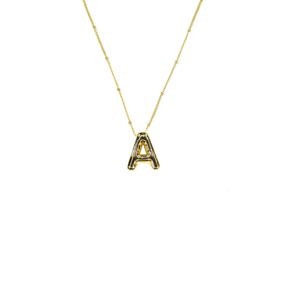 Savvy Bling - Initial Balloon Bubble Gold Necklace