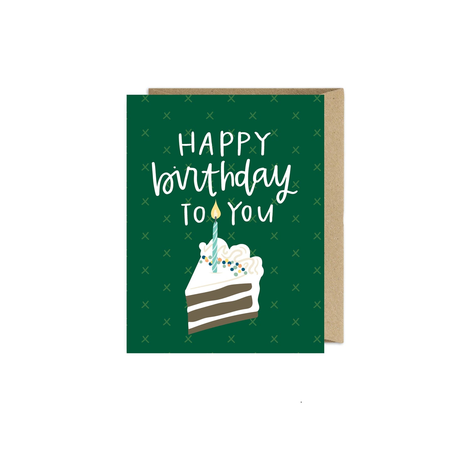 Green Birthday Cake Greeting Card - Greeting Card for Him