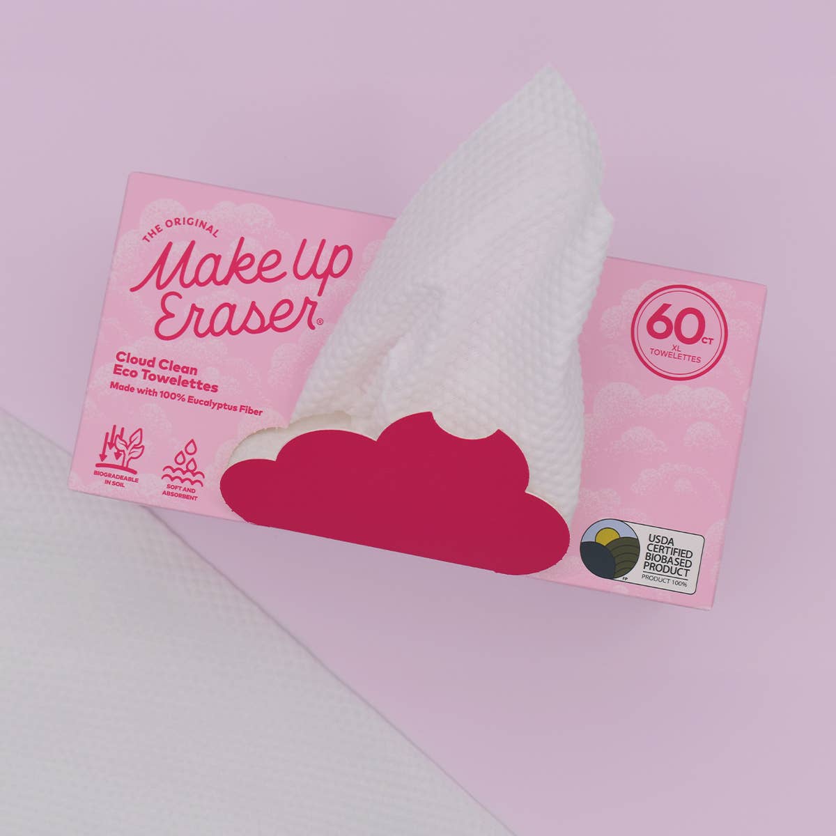 The Original MakeUp Eraser - Cloud Clean Eco Towelettes, Certified 100% USDA Biobased