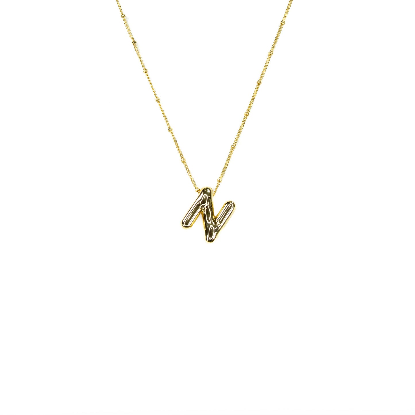 Savvy Bling - Initial Balloon Bubble Gold Necklace