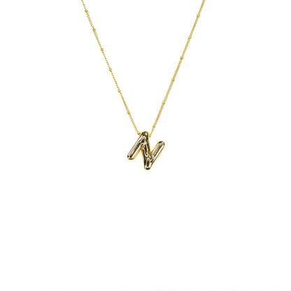Savvy Bling - Initial Balloon Bubble Gold Necklace