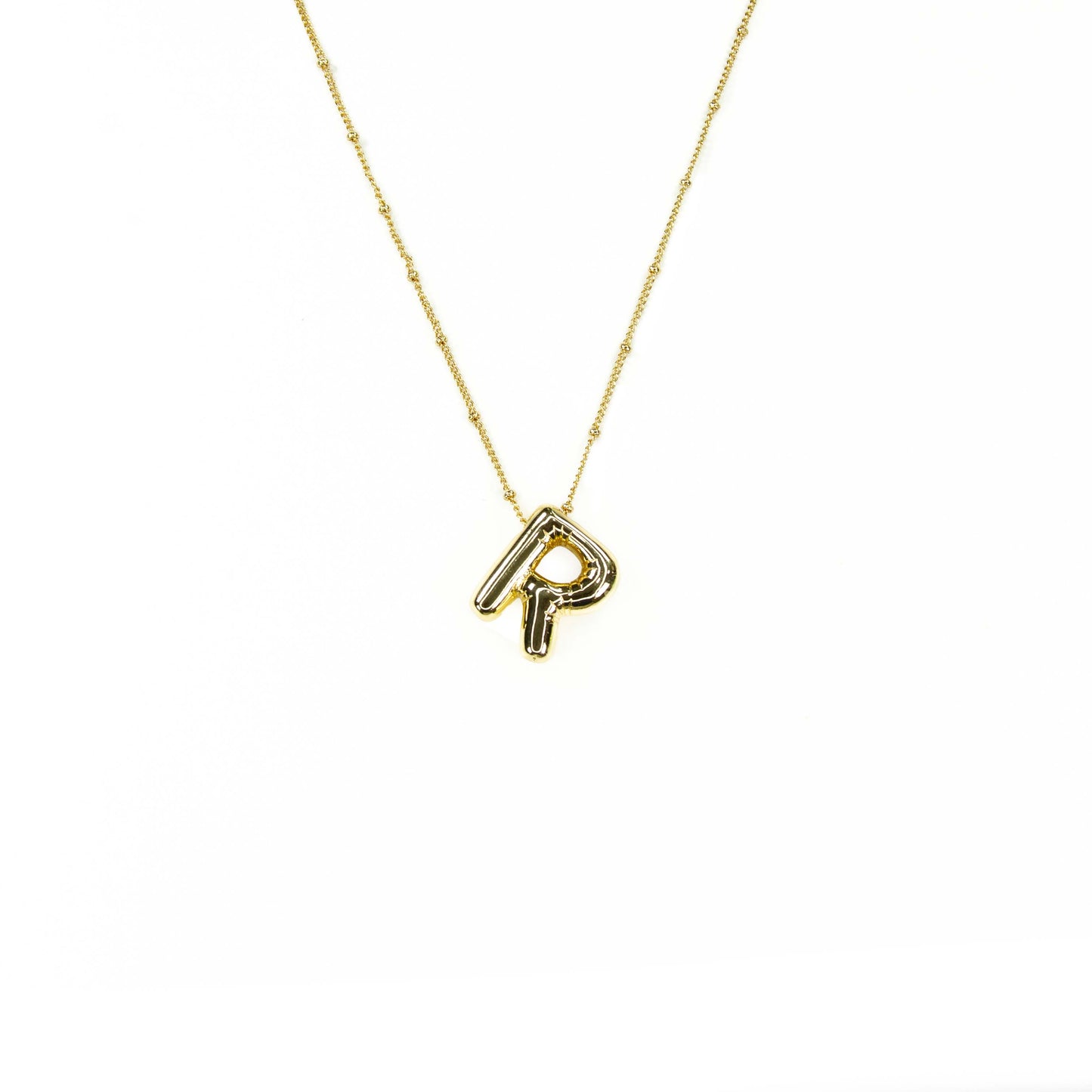 Savvy Bling - Initial Balloon Bubble Gold Necklace