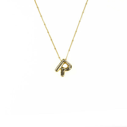 Savvy Bling - Initial Balloon Bubble Gold Necklace