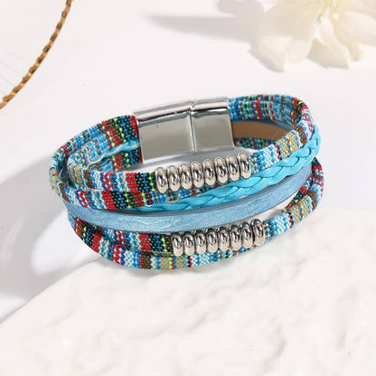 JOSSLYN by wall to wall - MAGNETIC BUCKLE BOHO MULTI LAYER BRACELET | 40B5139