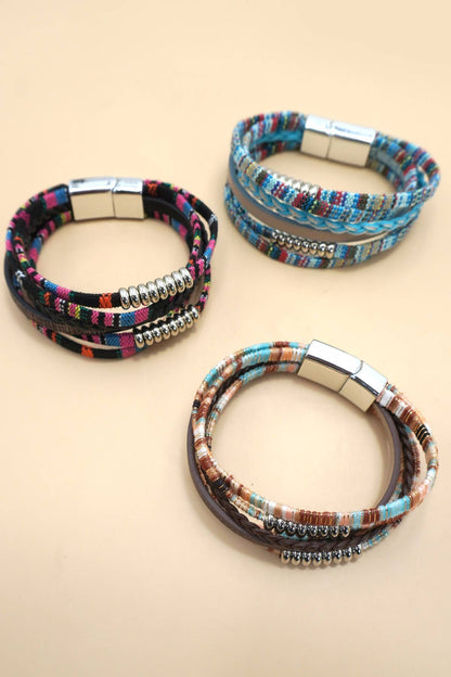 JOSSLYN by wall to wall - MAGNETIC BUCKLE BOHO MULTI LAYER BRACELET | 40B5139