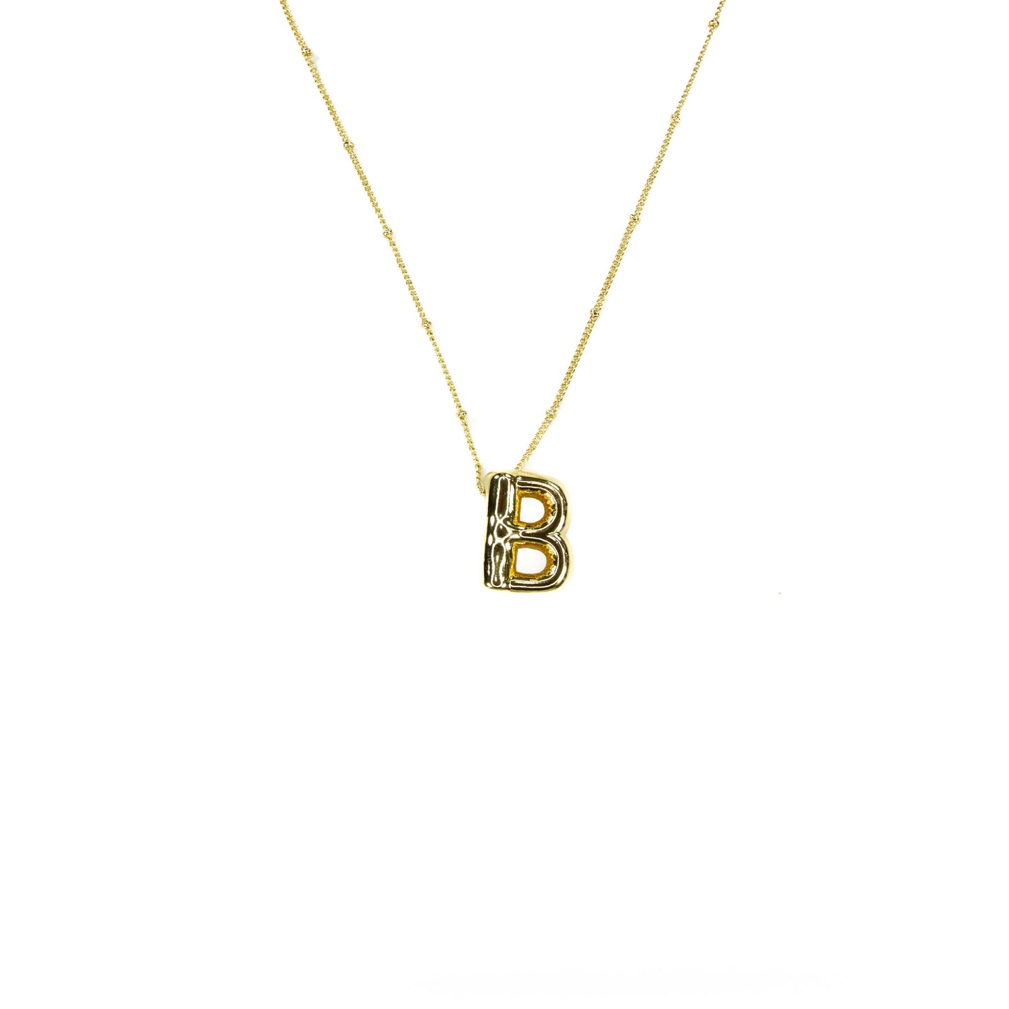 Savvy Bling - Initial Balloon Bubble Gold Necklace