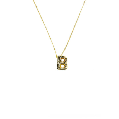 Savvy Bling - Initial Balloon Bubble Gold Necklace