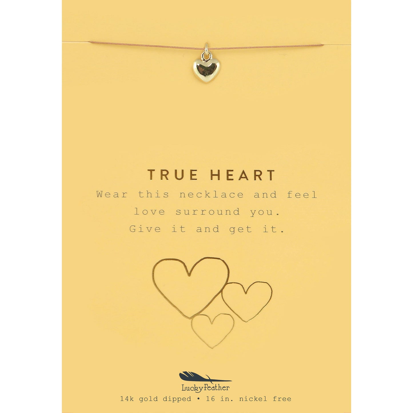 Lucky Feather - New Moon Gold Necklace - TRUE HEART