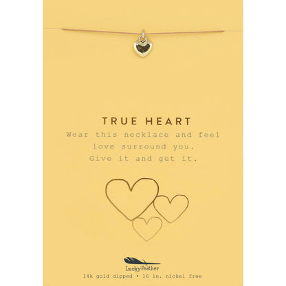 Lucky Feather - New Moon Gold Necklace - TRUE HEART