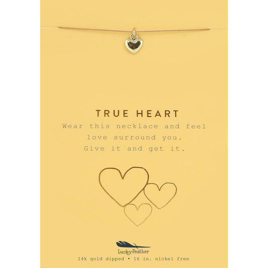 Lucky Feather - New Moon Gold Necklace - TRUE HEART