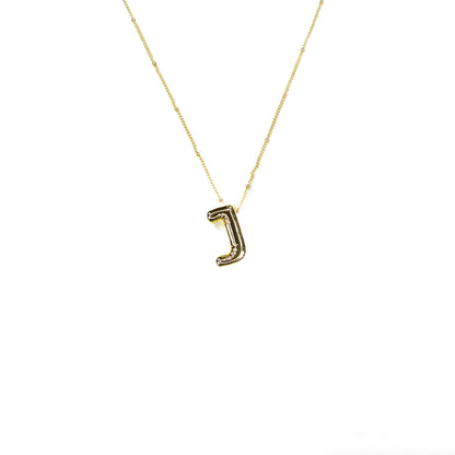 Savvy Bling - Initial Balloon Bubble Gold Necklace