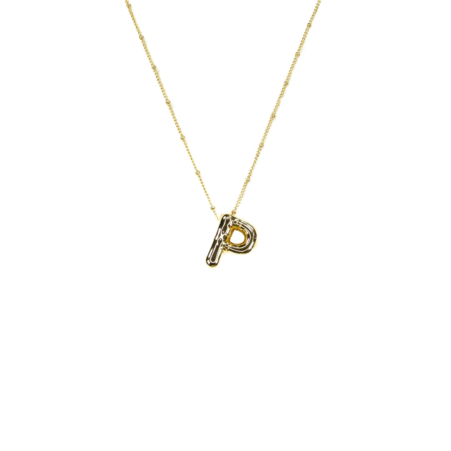 Savvy Bling - Initial Balloon Bubble Gold Necklace