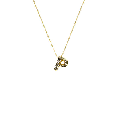 Savvy Bling - Initial Balloon Bubble Gold Necklace