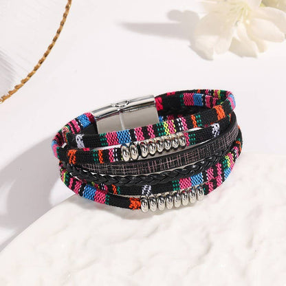 JOSSLYN by wall to wall - MAGNETIC BUCKLE BOHO MULTI LAYER BRACELET | 40B5139