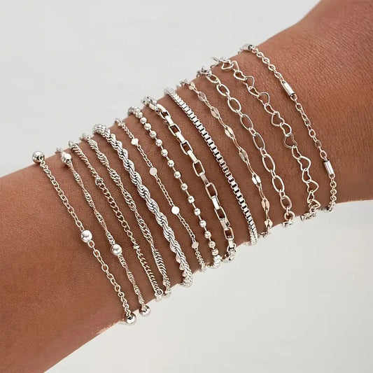 Silver Stacking Bracelet - Set
