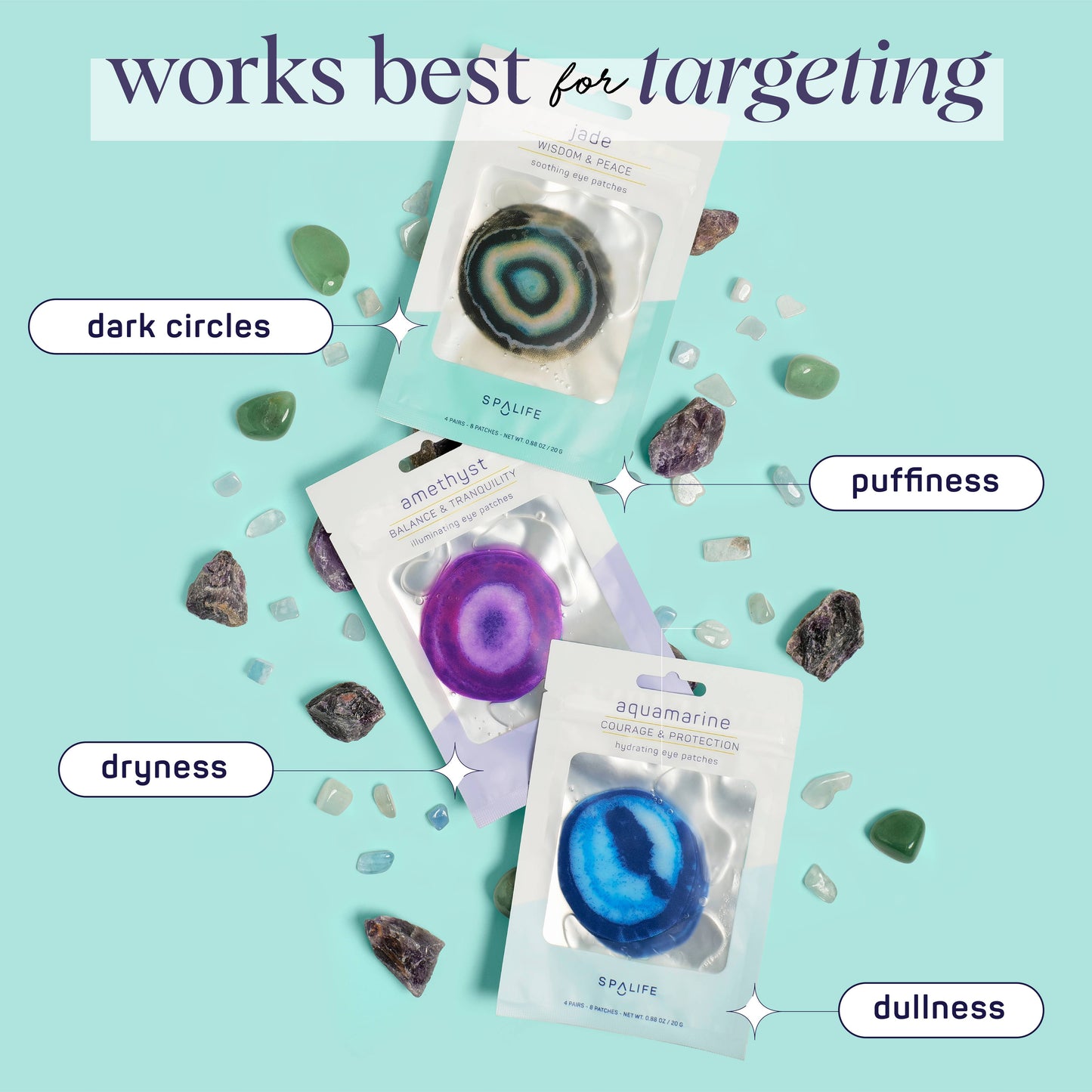 My Spa Life - Soothing Eye Patches - 4 Pairs - Jade Inspired
