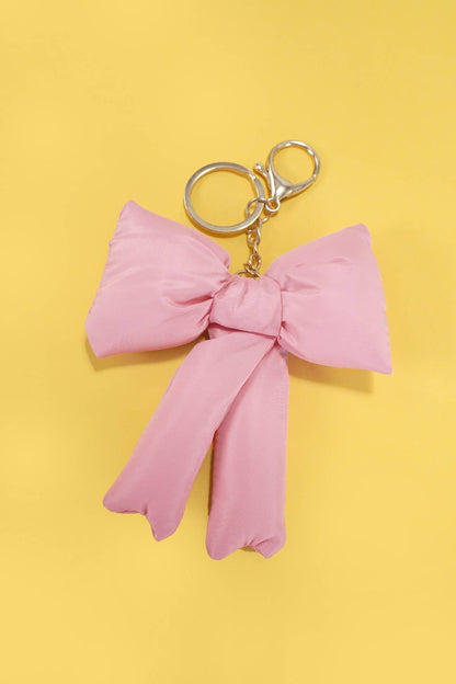 JOSSLYN by wall to wall - TRENDING PUFFY BOW RIBBON BAG CHARM KEYCHAIN | 40KC109