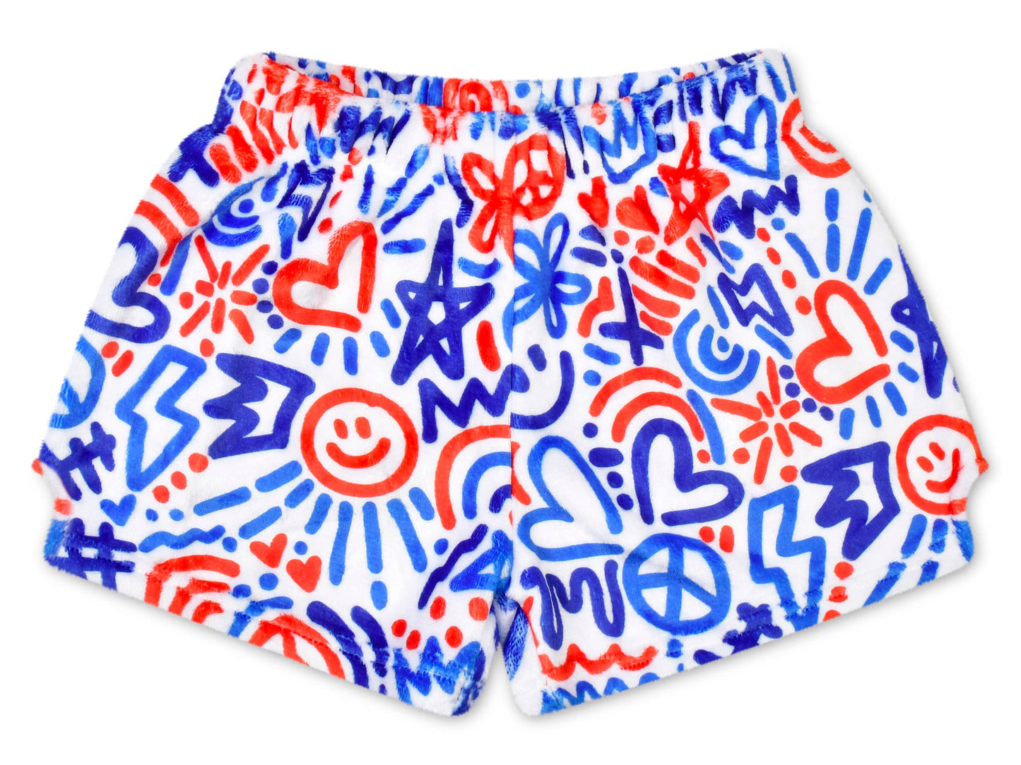 Iscream - Corey Paige Red White & Blue Plush Shorts (Youth Lg (14))