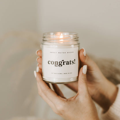 Congrats! 9 oz Soy Candle - Home Decor & Gifts