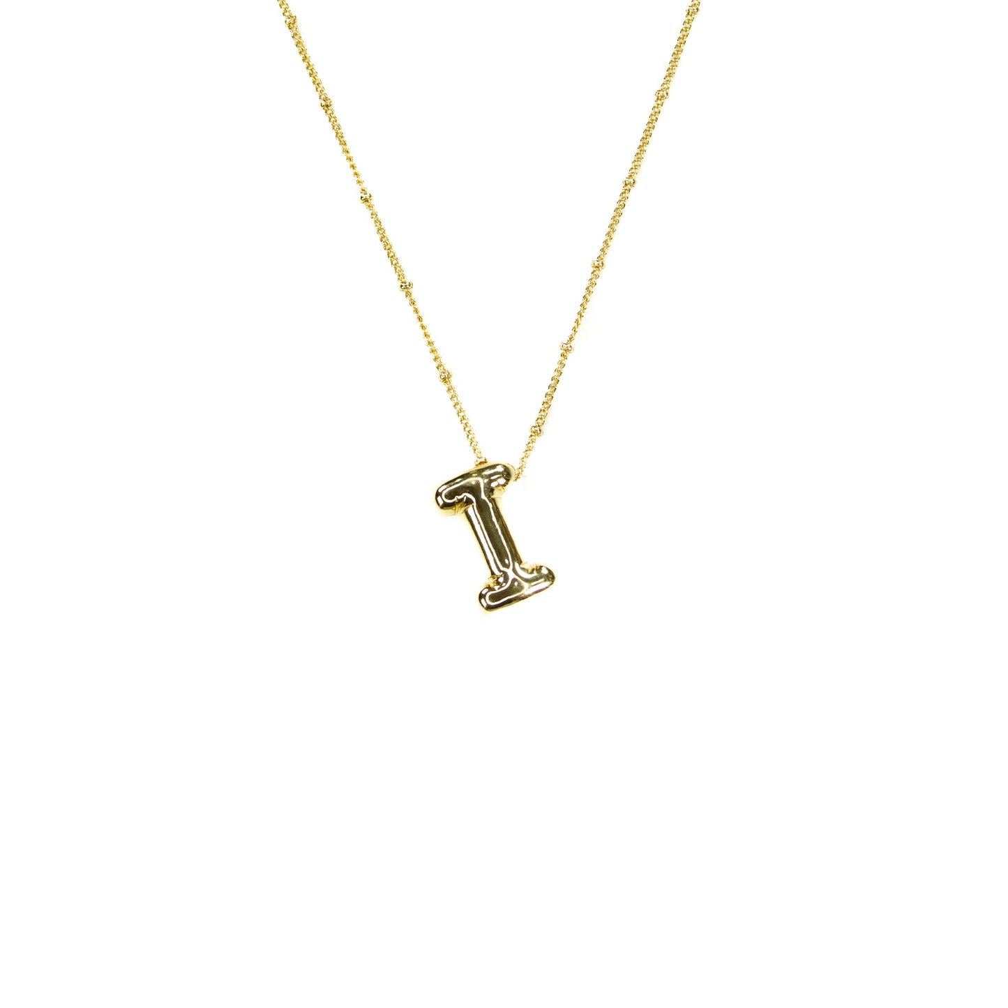Savvy Bling - Initial Balloon Bubble Gold Necklace