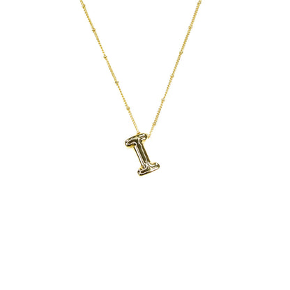 Savvy Bling - Initial Balloon Bubble Gold Necklace
