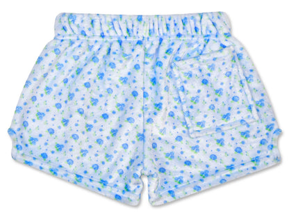 Iscream - Blue Ditsy Plush Shorts (Youth Small (6-8))