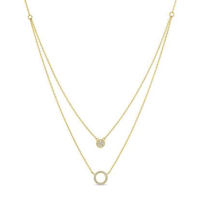 Round Pave Double Appeal Necklace