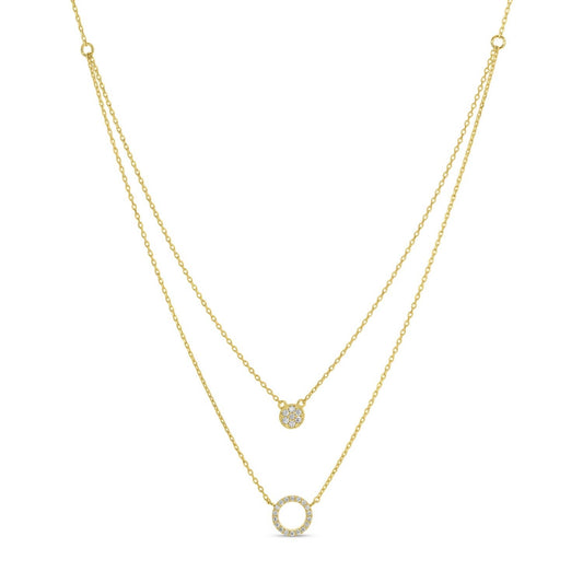 Round Pave Double Appeal Necklace