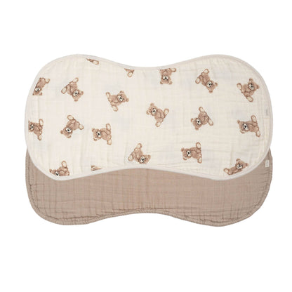 Ali+Oli - Bamboo Muslin Burp Cloth Set 2-Pack (Teddy/Taupe)
