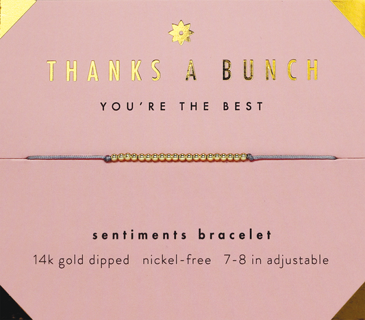 Sentiments Bracelet - GOLD - Thanks