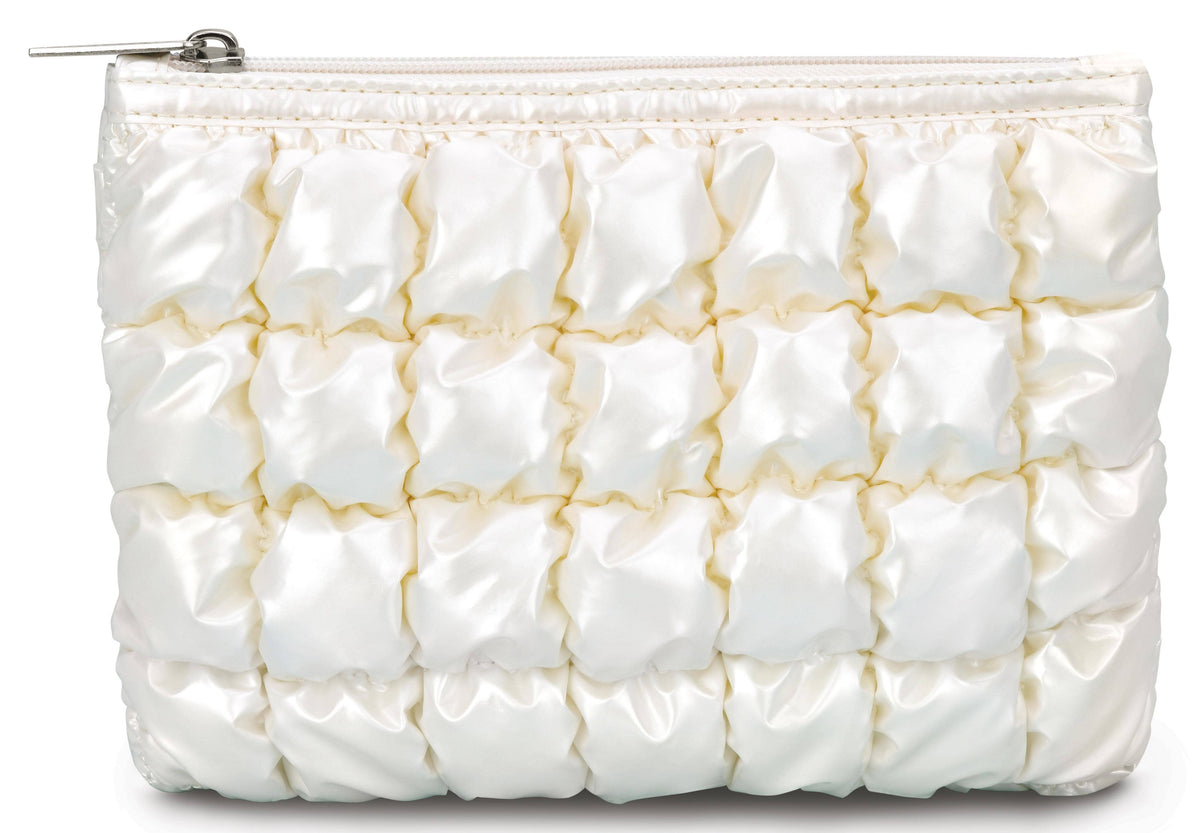 Iscream - Pearl White Shiny Puffer Pouch