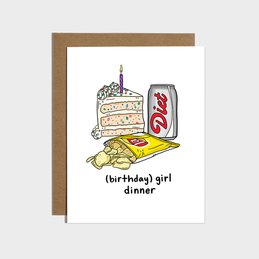 Brittany Paige - Girl Dinner Birthday Card