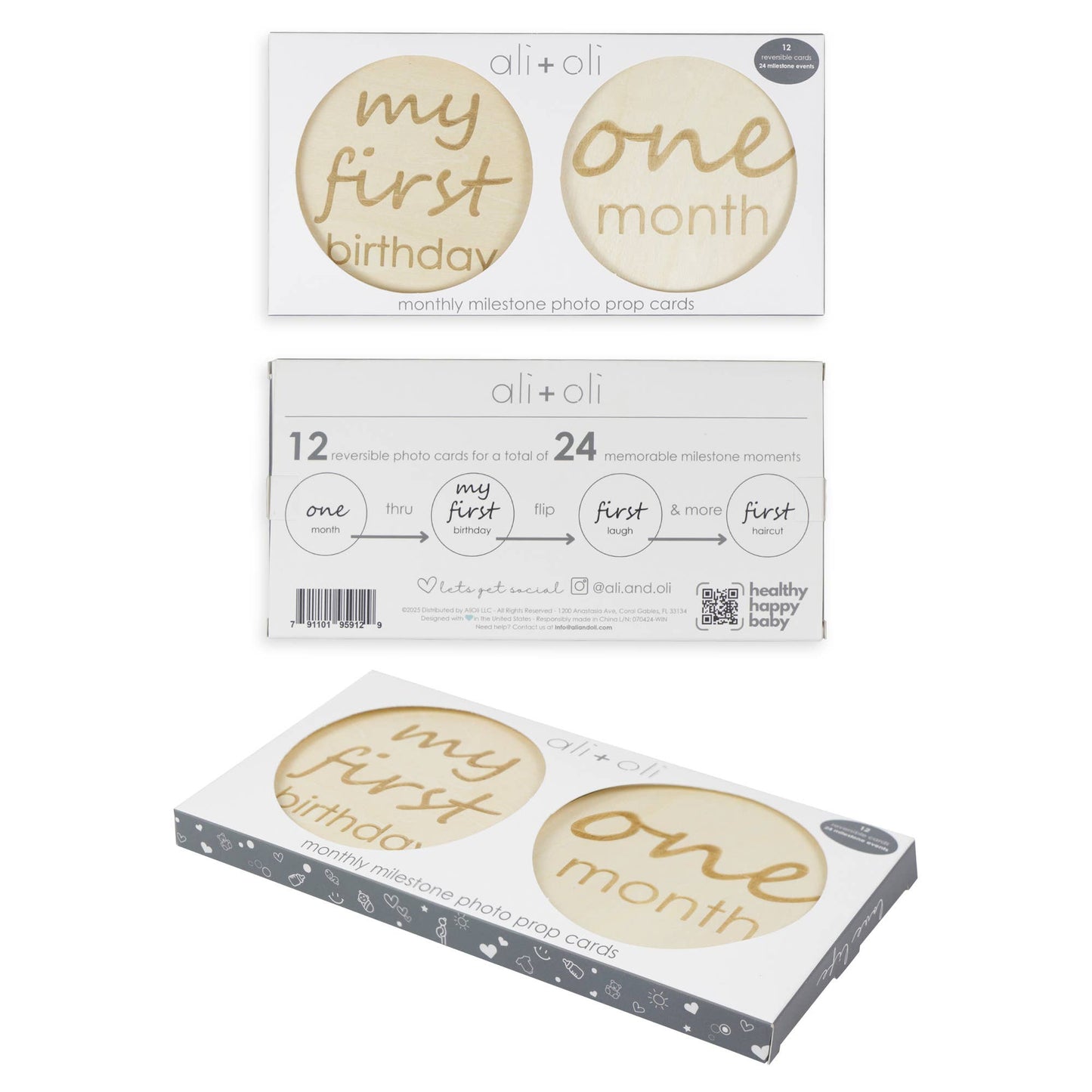 Ali+Oli - Baby Monthly Milestone Photo Prop Cards (24 milestones)