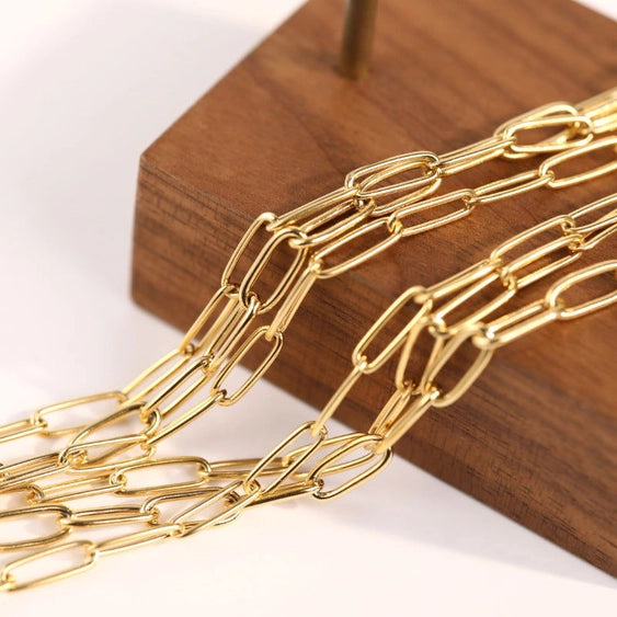 Carla Chain Plated Paper Clip Necklace ~ 18"