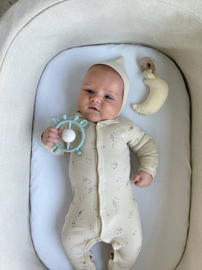 Ali+Oli - Giraffe Teether & Rattle Food-Grade Silicone Toy (Mist)