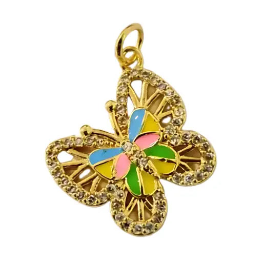 Rainbow Wings Butterfly Charm